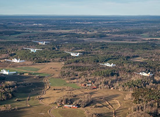 Generalrepetition med stor V-formation.